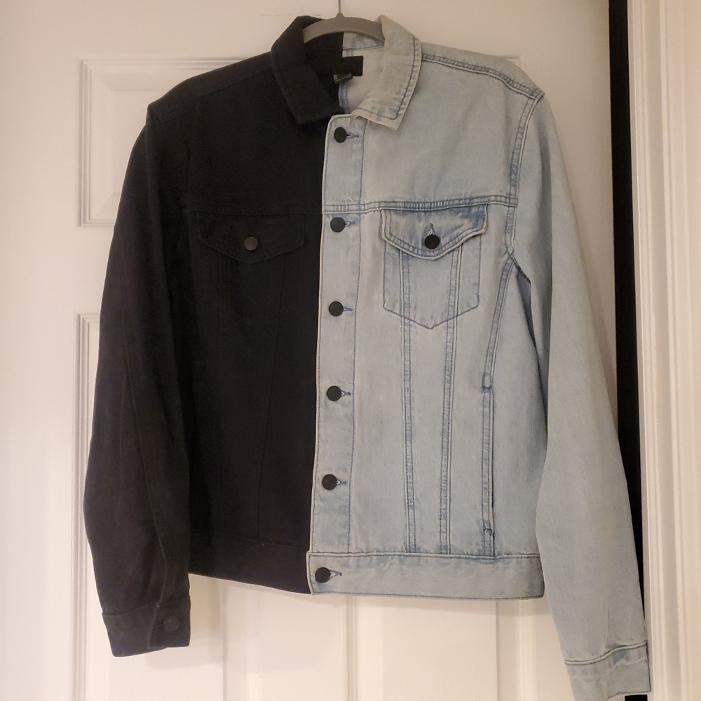 Forever 21 Two-Tone Denim Jacket - Black & Light Blue